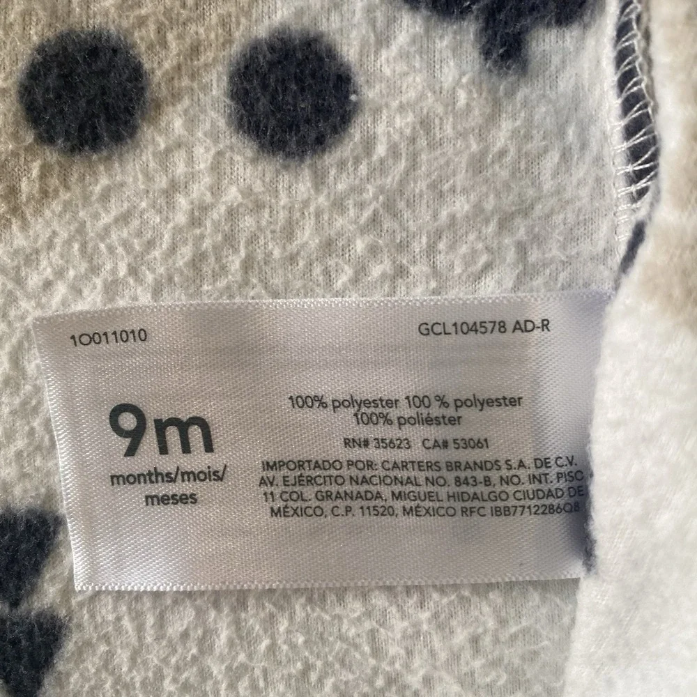 Carter's Boys Fleece Footed Pajamas 9 M Button-Up Construction Themed - Picture 8 of 8